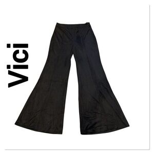 VICI Women's Black Faux Suede Flare Leg Pants size XL